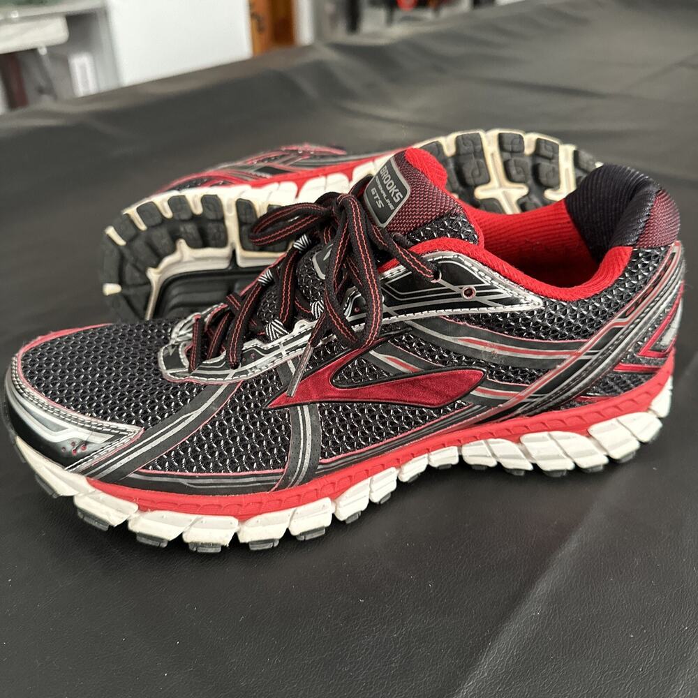 Brooks adrenaline GTS 1S Running Shoes Trainers Sz 10 D Red Black - 340 - Picture 8 of 13